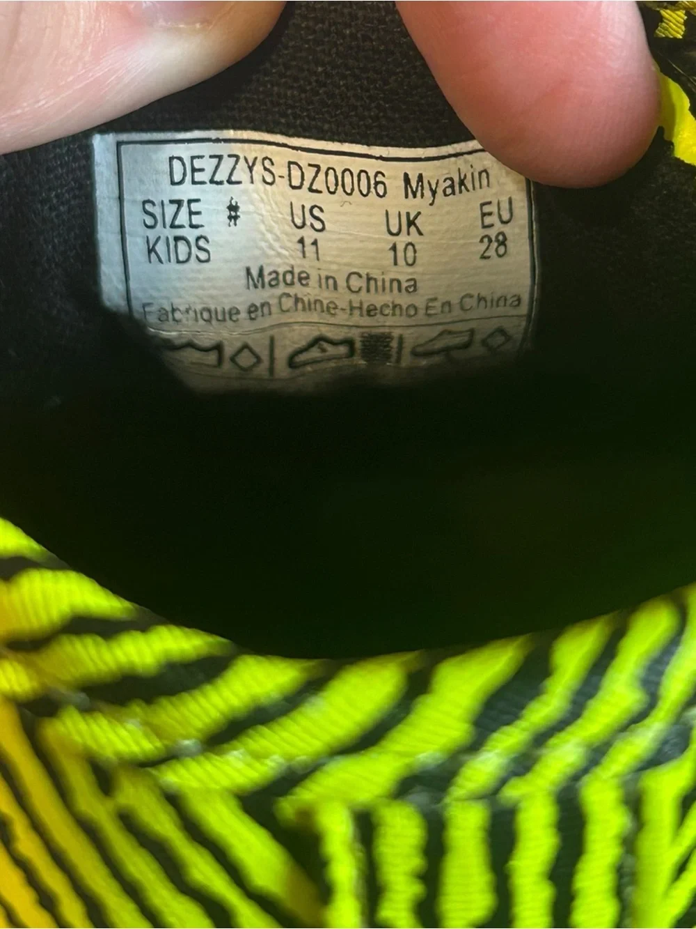Kids Neon Yellow and Black High-Top Sneakers